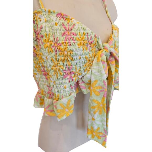 Jolie & Joy by FCT with Love Neon Floral Crop Top XL NWT summer festival party - Picture 2 of 6